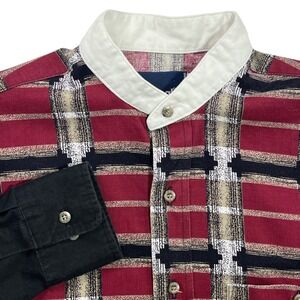 Vintage Wrangler Western Shirt 15.5x33 Contrast Point Collar Plaid Rare 90s